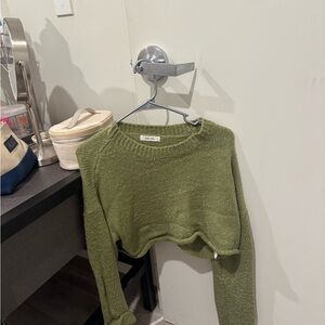 Bella Marie Olive Green Crew Neck Sweater